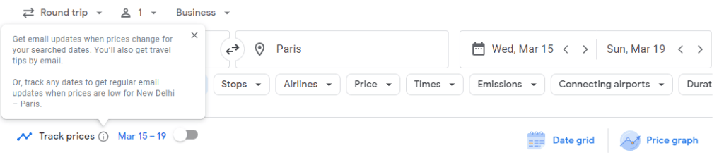 Google Flights Track Flights Prices