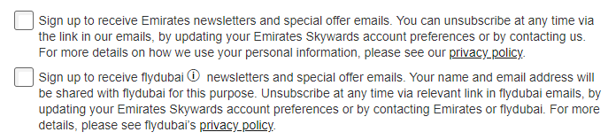 Emirates Sign-up
